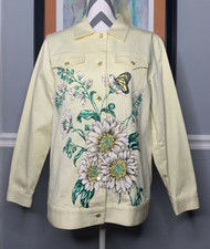 Jaqueta jeans Boutique Diane's Essentials pequena amarela borboleta floral comprar usado  Enviando para Brazil