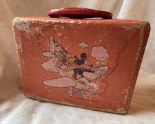 Lancheira de madeira vintage rara Mickey Donald Pluto Disney década de 1950 8"×6"×4", usado comprar usado  Enviando para Brazil