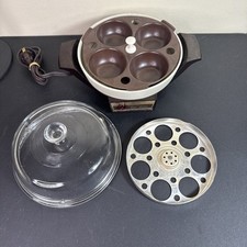 Panela de ovos automática vintage Oster caçador furtivo 579-16B com inserções e trabalhos manuais, usado comprar usado  Enviando para Brazil