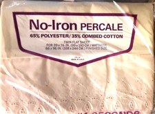 Creme No Iron Percale #1 Seconds com borda bordada plano duplo novo com etiquetas comprar usado  Enviando para Brazil