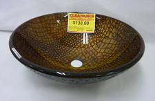 ANZII LS-AZ119 VASO DE VIDRO TEMPERADO PIA BANHEIRO ACABAMENTO COURO ROBUSTO 16" REDONDO comprar usado  Enviando para Brazil