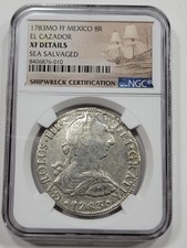 Moeda de prata genuína 1783 México 8 reais EL CAZADOR naufrágio NGC XF *K719 comprar usado Moeda de prata genuína 1783 México 8 reais EL CAZADOR naufrágio NGC XF *K719 comprar usado  Enviando para Brazil