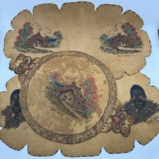 Conjunto de Placemats de Couro Maori Vintage NZ Maori Chief Whare Art Lembrança da Era da Segunda Guerra Mundial comprar usado  Enviando para Brazil