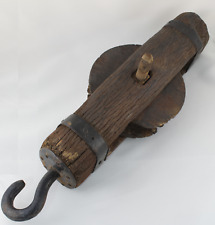 Antigua POLEA de Pozo Garrucha Madera y Hierro Fundido,  Siglo XIX GRAN TAMAÑO, usado comprar usado  Enviando para Brazil