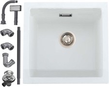 white composite kitchen sink for sale  SALFORD