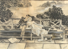 Antique watercolour drawing for sale  LEICESTER
