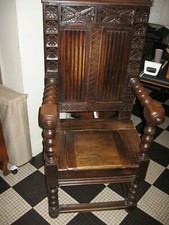 Fauteuil cathèdre sculpté d'occasion  France