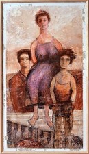 title: „a family portrait” mixed technique,plaster board 109x60cm (43x24") DE comprar usado  Enviando para Brazil