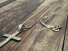 Usado, Colar vintage de ouro 14k 1 mm 18” pulseira de 7” com pingente de crucifixo de ouro 10k 3,1 g comprar usado  Enviando para Brazil