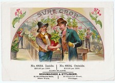 RARO Original SURE CROP Lg Amostra Caixa de Charuto Etiqueta Schumacher & Ettlinger 1890 comprar usado  Enviando para Brazil