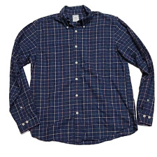 Camisa masculina Brooks Brothers regular mistura de lã algodão grade xadrez azul marinho média comprar usado  Enviando para Brazil