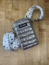 Bolsa de celular Top Trenz tiracolo acolchoada nova com etiquetas prata/alça estrela*** comprar usado  Enviando para Brazil