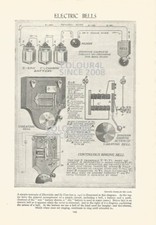 OLD ELECTRIC BELLS DIAGRAM  ILLUSTRATION PRINT  for sale  WATERLOOVILLE
