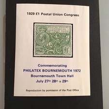 Philatex bournemouth 1972 for sale  HORNCHURCH