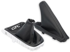 FÜR OPEL ASTRA J SCHALTMANSCHETTE HANDBREMSSACK LEDER + STICKEREI GTC NAHT WEISS na sprzedaż  PL