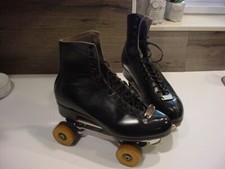 Usado, LINDO! Patins pretos Douglass Snyder Super Deluxe masculino tamanho 11 CAIXA ROLLERBONES! comprar usado  Enviando para Brazil