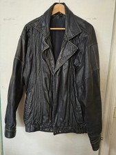 Vintage black leather for sale  BOLTON
