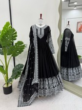 Novo Vestido de Festa Preto Faux Georgette com Dupatta Para Mulheres e Meninas comprar usado  Enviando para Brazil