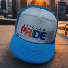 Chapéu caminhoneiro Chicago Pride azul branco marca Hit Wear, usado comprar usado  Enviando para Brazil