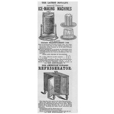 Máquinas y refrigeradores para hacer hielo anuncio victoriano 1883 segunda mano  Embacar hacia Mexico