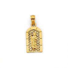 Pingente religioso de ouro amarelo 14K San Judas Jude Thaddeus 10x20 mm comprar usado  Enviando para Brazil