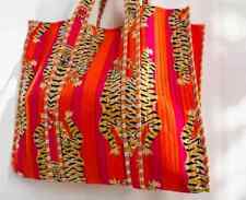 Bolsa de ombro feminina de algodão rosa indiana laranja estampada de tigre colcha Reino Unido comprar usado  Enviando para Brazil