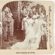 Camarim Noiva Maid Stereoview c1901 Vanity Mirror casamento casamento F591, usado comprar usado  Enviando para Brazil