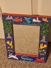Arte folclórica mexicana vintage Oaxacan Oaxaca moldura espelhada pintada assinada pássaros fabianos comprar usado  Enviando para Brazil