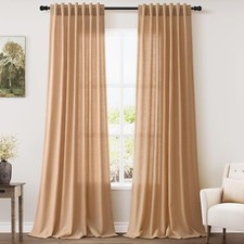 Cortinas transparentes sólidas para sala de estar textura de linho 50 X 120 (1 painel) comprar usado  Enviando para Brazil