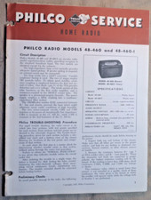 Rádio PHILCO HOME SERVICE MODELO 48-460 & 48-460-1 1947 8 páginas peças esquemáticas comprar usado  Enviando para Brazil