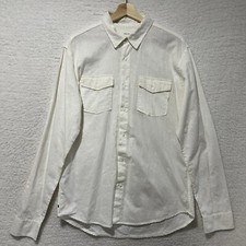 Camisa masculina manga longa Osklen branca creme bordada mistura de linho abacaxi tamanho M comprar usado  Enviando para Brazil