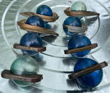 RARO 1940 Feira Mundial de Nova York AZUL DECO SATURN Cômoda Gaveta Puxadores Alças comprar usado  Enviando para Brazil
