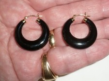 gold black earrings onyx 14k for sale gold black earrings onyx 14k for sale Milton