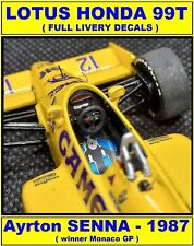 FULL LIVERY : F1 1987  - LOTUS 99T : SENNA - winner Monaco GP - 1/43 Die-cast, usado comprar usado  Enviando para Brazil