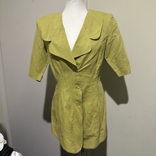 Blazer de linho acolchoado designer AURELIO RAY COSTARELLA tamanho 10 em limão comprar usado Blazer de linho acolchoado designer AURELIO RAY COSTARELLA tamanho 10 em limão comprar usado  Enviando para Brazil