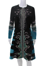 Usado, Vestido Mary Katrantzou Feminino Manga 3/4 Crepe Veludo Frisado Preto Azul Tamanho 6 comprar usado  Enviando para Brazil
