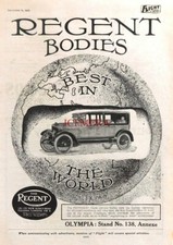 Impressão de carrocerias de motor REGENT Carriage Co. Ltd. 1919 - Anúncio automático antigo comprar usado  Enviando para Brazil