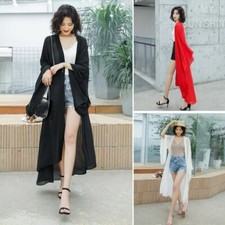 Chiffon Kimono Cardigan Mulheres Sheer Casaco Longo Xale Encolher de ombros Bolero Summer Beach, usado comprar usado  Enviando para Brazil