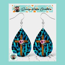 Earrings wooden cross for sale  Porter