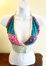 Roupas estilo hippie boêmia crop top patchwork cores tropicais comprar usado  Enviando para Brazil