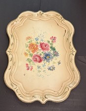Bandeja de metal vintage grande creme com flores pintadas à mão 26,5”x 19,5” comprar usado Bandeja de metal vintage grande creme com flores pintadas à mão 26,5”x 19,5” comprar usado  Enviando para Brazil