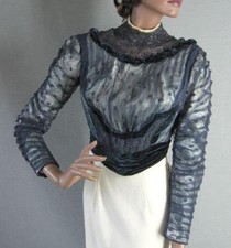 Usado, Blusa feminina antiga corpete eduardiana vintage 1900s veludo renda rede formal top comprar usado  Enviando para Brazil