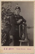 Militare Musicista Con Tuba Antico Cabinet Foto comprar usado  Enviando para Brazil