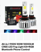 Kit de farol de neblina LED 9005 100W 10000LM CREE + controle de telefone Bluetooth RGB  comprar usado Kit de farol de neblina LED 9005 100W 10000LM CREE + controle de telefone Bluetooth RGB  comprar usado  Enviando para Brazil