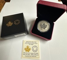 2016 Canadá $5 1 oz Folha de Bordo Prata ANA Papoula Estado da Califórnia Flor Privada comprar usado  Enviando para Brazil