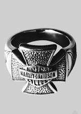 Anel de motociclista punk gótico Harley Davidson aço inoxidável cruz de ferro motocicleta comprar usado  Enviando para Brazil