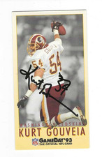 Autografado assinado KURT GOUVEIA Washington Redskins 1993 Game DayDay #54 com certificado de autenticidade comprar usado Autografado assinado KURT GOUVEIA Washington Redskins 1993 Game DayDay #54 com certificado de autenticidade comprar usado  Enviando para Brazil