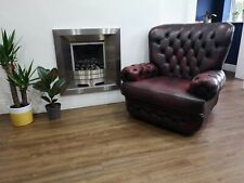 Burgundy chesterfield armchair for sale  OLDBURY