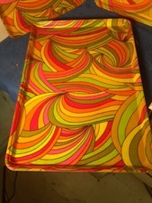 Redemoinho retrô 1960 colorido retangular bandeja de fibra de vidro conjunto de 3 MFG TRAY CO. comprar usado  Enviando para Brazil