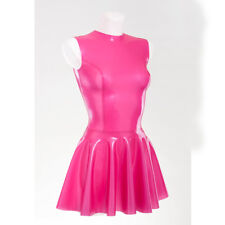 Látex Sem Mangas Vestido sem zíper De Borracha Saia Plissada noite clube festa Wear comprar usado  Enviando para Brazil